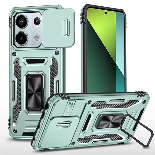 Чохол Epik ударостійкий Camshield Army Ring для Xiaomi Redmi Note 13 Pro 4G/14s/Poco M6 Pro 4G Зелений/Light Green