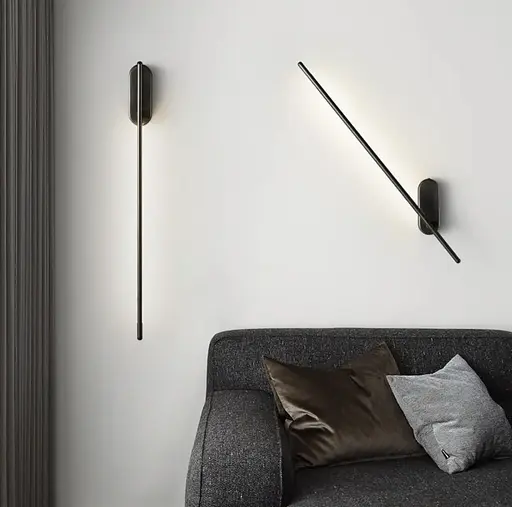 Линейный настенный светильник с регулирующим механизмом Line F длина 60 см Арт. WJ97/600 BK - фото 1