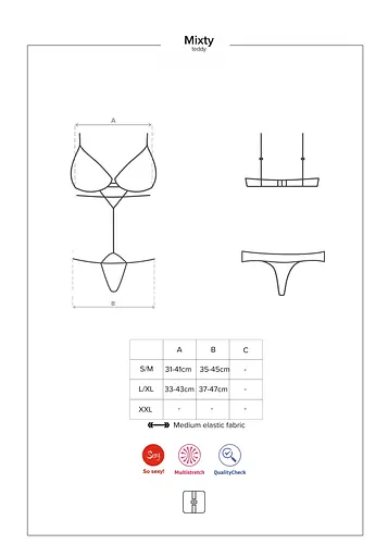 Боді Obsessive Mixty S/M чорний - фото 7