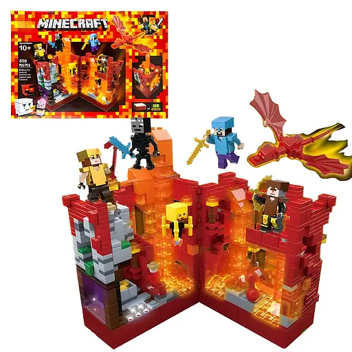 Конструктор Minecraft Вогняна фортеця з LED-підсвіткою на 856 деталей (6649) - фото 2