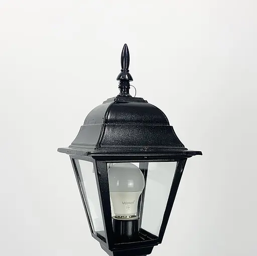 Вуличний ліхтар в чорному корпусі з прозорим склом на ніжці Line.F 9030 BK S/S - фото 4