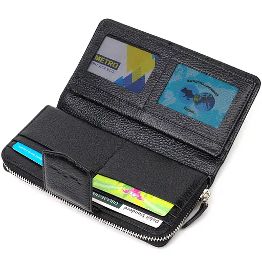 Кожаный женский кошелек Tony Bellucci 9.5х19х2 см acs0026968 - фото 5