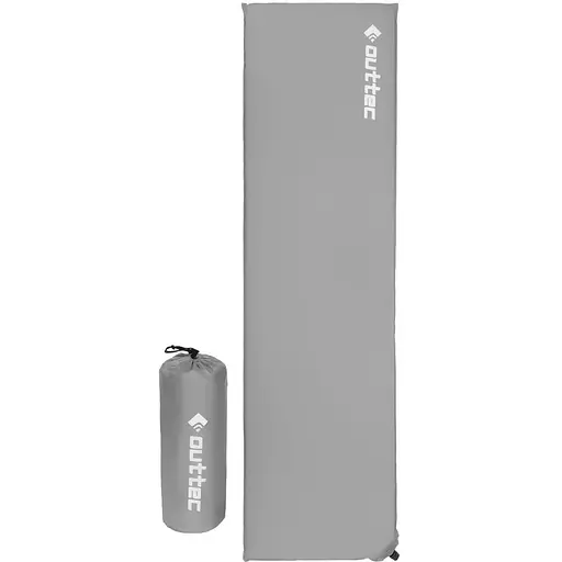 Самонадувний килимок Outtec гладкий 180х53х4 см сірий - фото 1