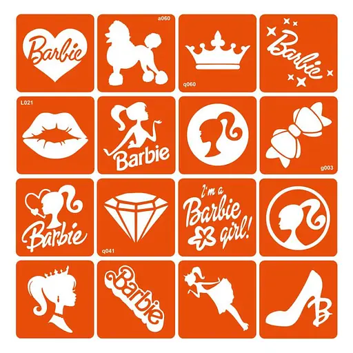 Набір трафаретів для біо-тату Barbie barbie-simple-16