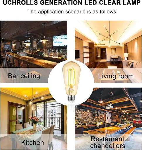 Урожайна лампочка Едісона Uchrolls ST58, цоколь E27, 6 Вт теплий білий - фото 2