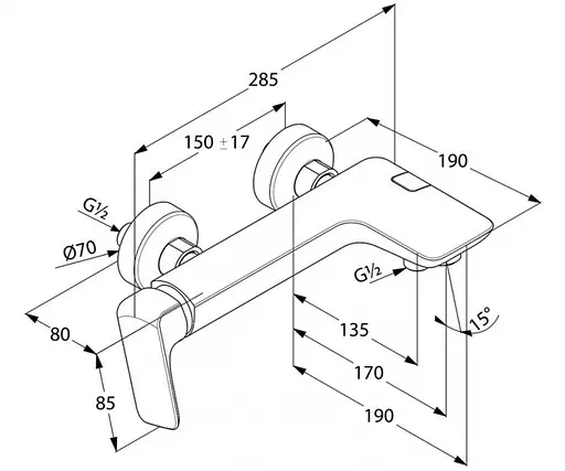 Змішувач для ванни Kludi Ameo 416710575 - фото 2