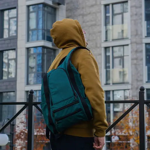 Рюкзак-антивор OOLOO Капля 45х27х14 см, сине-зеленый 426/806 - фото 6