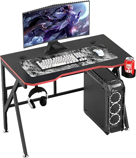 Геймерский компьютерный стол GT Racer T-1218 (120x60x73) Black - фото 3