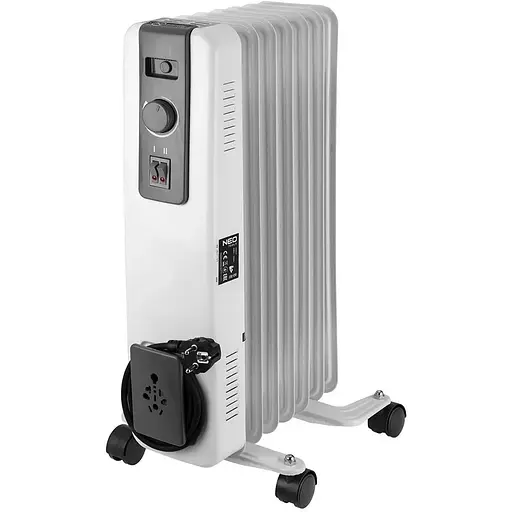 Обігрівач масляний Neo Tools 20м2 1500Вт, мех. упр-ння, 7 секцій, білий