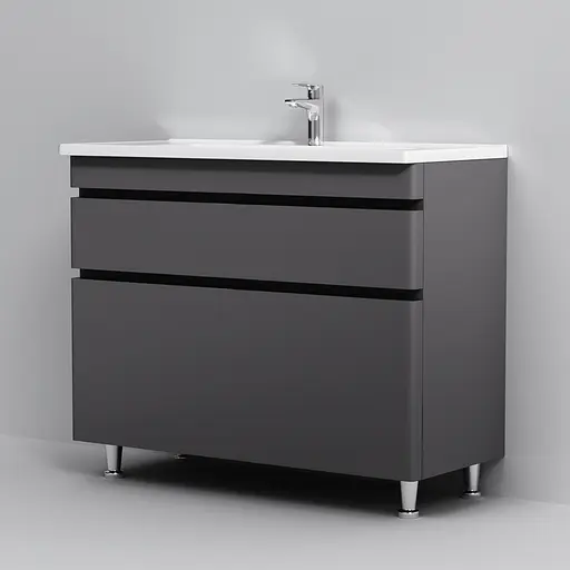 Тумба з умивальником AM.PM Hit 100 см графіт матовий M93A-FSX01002-WC01002GM38 Графіт - фото 7