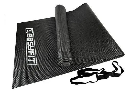 Коврик для йоги и фитнеса EasyFit ПВХ (PVC) Черный (EF-1918-B) - фото 1