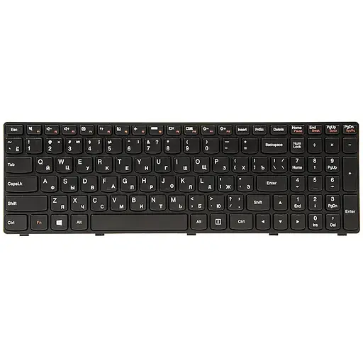 Клавиатура для ноутбука IBM/LENOVO IdeaPad G500, G505 черный, черный фрейм