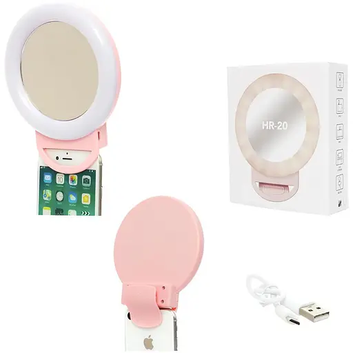 Кільце для селфі HR-20 з дзеркалом 12 см - фото 1