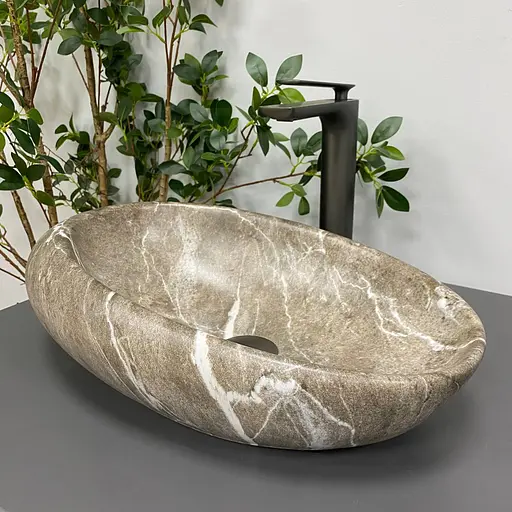 Умивальник VBI Vicenza brown stone matt накладний VBI-014802, Коричневий - фото 5