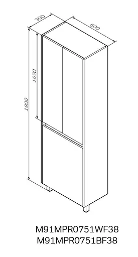 Пенал Am.Pm Gem S 60 см підлоговий з кошиком білий глянець/дерево M91CRX0606WF38 - фото 8