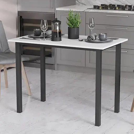 Стіл універсальний Knap Ferrum-decor 750x1200x700 Чорний метал ДСП Білий 16 мм (FRD-106370)