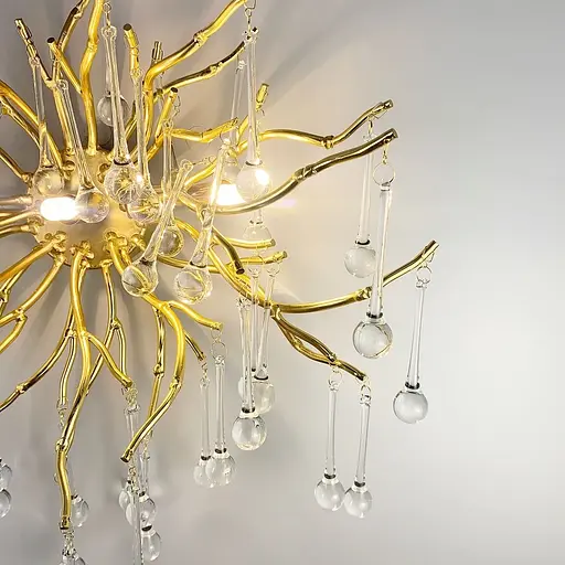 Витончене бра в золотистому корпусі Line F W 115B/3 GD+CL - фото 2