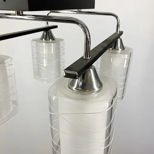 Потолочная люстра в черном или белом корпусе на 4 плафона Line.F Цвет корпуса Белый - фото 4