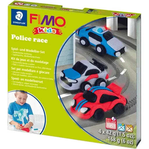 Набор пластики Fimo kids Полицейские авто 4 цвета 42 г   - фото 1