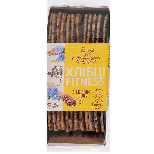 Хлебцы без сахара Ay da Baker Фитнес с семенами льна 120 г