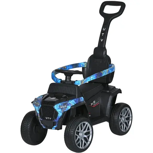 Дитячий квадроцикл Bambi M 5732EBLR-4 2-в-1 з батьківською ручкою, пультом керування, музикою, світлом, синій