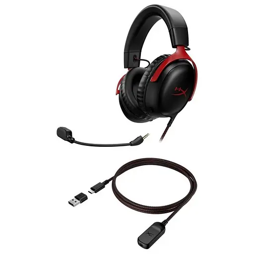Наушники HyperX гарнитура игровая геймерская Cloud III 3.5 mm (727A9AA) черные красные - фото 2