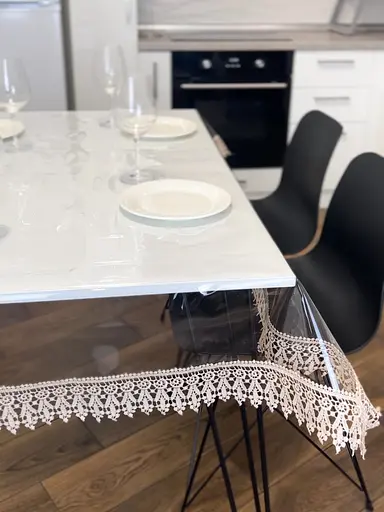 Силіконова скатертина з кавовим мереживом 7 см 280х120 см - фото 5