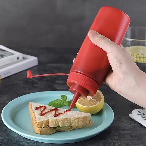 Набор пластиковых многоразовых бутылочек для экономного дозирования соусов кетчупа майонеза горчицы объемом 350 мл Разные цвета 87983 - фото 9