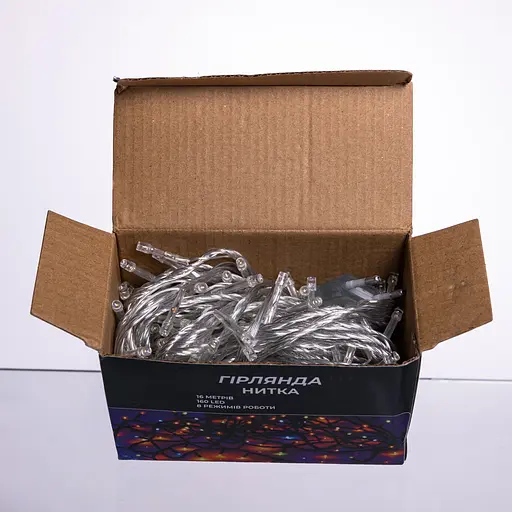 Новорічна гірлянда кімнатна нитка GarlandoPro 16 м 160 LED білий провід Біле світло W160LED16MWW - фото 5