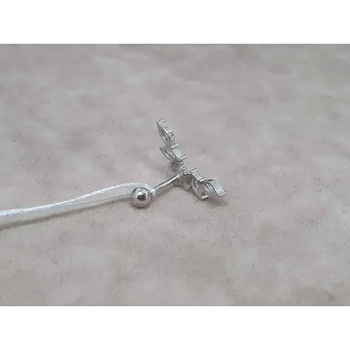 Срібна сережка для пірсингу хеліксу Ірій. 40067ШТ - фото 5