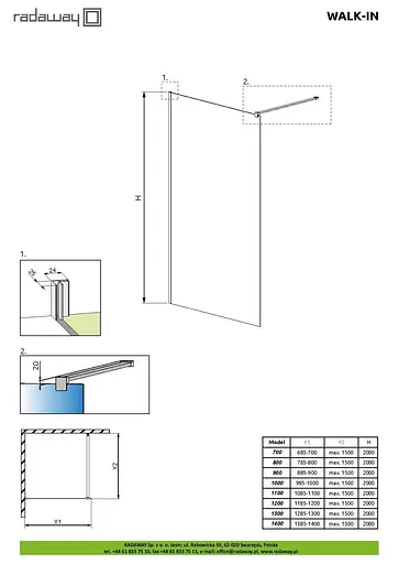 Душова перегородка Radaway Classic Walk In 130 см скло прозоре 390130-01-01 - фото 2