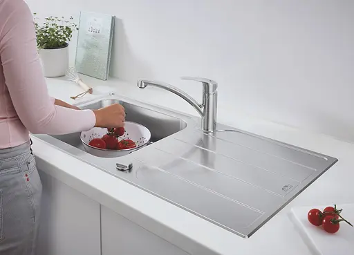 Кухонная мойка Grohe 1000 x 500 мм с эксцентриком, 1 чаша, матовая 31563SD1, Нержавеющая сталь - фото 6