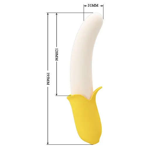 Вібратор Pretty Love Banana Geek 19.5 см жовтий - фото 9