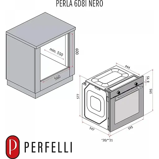 Встроенный духовой шкаф Perfelli Perla 6D8I Nero - фото 18