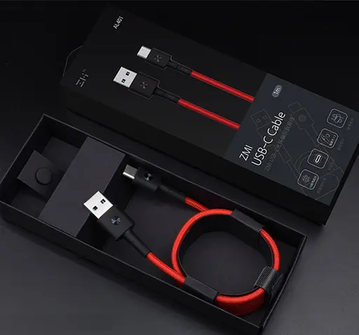 Кабель оригинальный ZMI AL411 Type-C braided в оплетке 30 см черный - фото 4