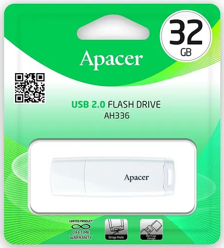 Флеш-накопичувач Apacer USB 32GB AH336 White (AP32GAH336W-1) - фото 3