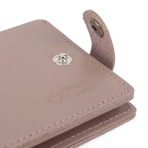 Кошелек женский маленький кожаный Handycover HC0042 нюдовый на кнопке - фото 5