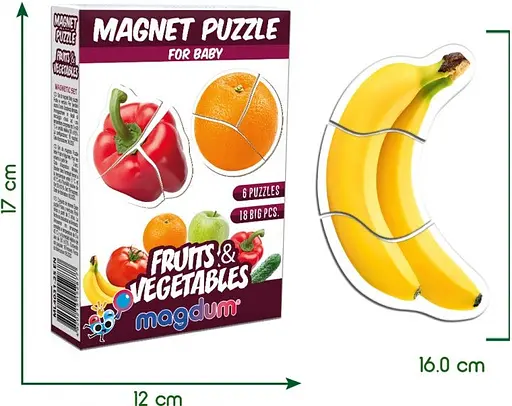 Набір магнітів Magdum Baby puzzle "Фрукти і овочі" ML4031-25 EN - фото 2
