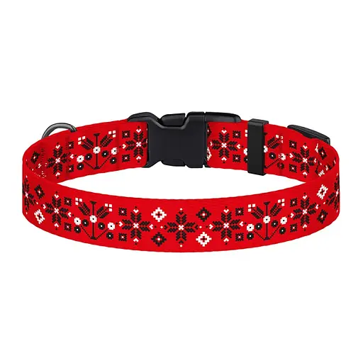 Ошейник для собак Баркси Urban патриотический Вышиванка красный - фото 4