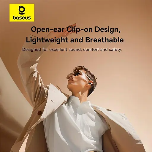 Беспроводные наушники Baseus Bass 15 Clip, Open-Ear True Wireless Earphones, ENC, BT5.4, 40mAh, 400mAh, 8h, black - фото 6