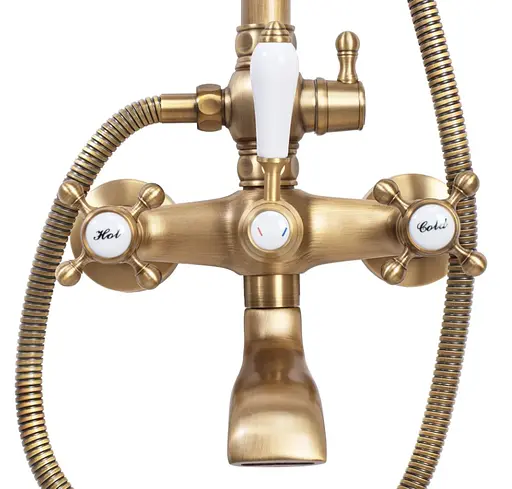 Душевая система Rea Bergamo antique bronze с изливом REA-P5002, Бронза - фото 2