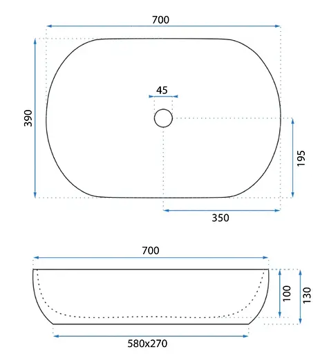 Умивальник Rea Cleo 71 white накладний REA-U6215, Білий - фото 5