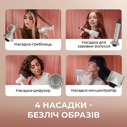 Фен-стайлер CECOTEC DryGlam Waves Champagne 4in1 - фото 4