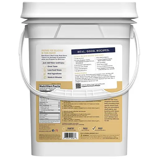 Сублимированная черная фасоль с длительным сроком хранения до 30 лет Augason farms, 236 порций (101105) - фото 2