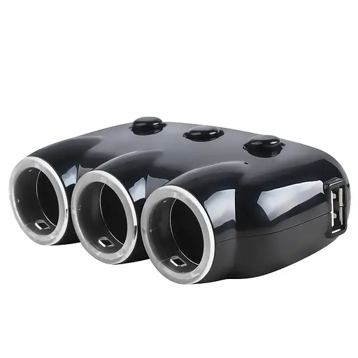 Адаптер автомобильный KONI STRONG KS45 3Socket 10A/120W 2 USB - фото 2