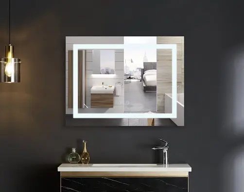 Дзеркало Mixxus WARM MR12-80x70-REVERSE з LED Touch, Anti-fog, димером, регулюванням яскравості (MI6936) - фото 3