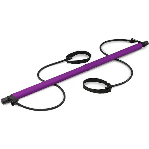Тренировочная палка с эспандерами Hop-Sport HS-T090GS фиолетовая