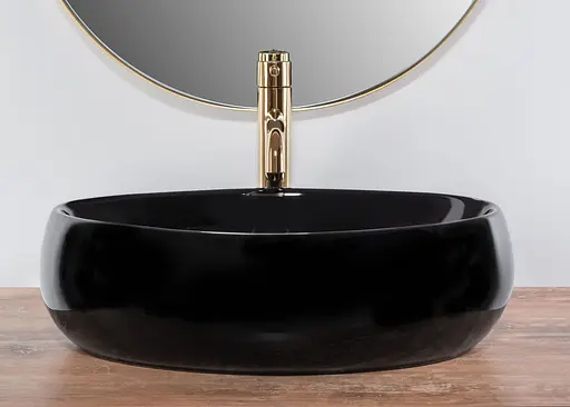 Умивальник Rea Linda накладний black REA-U8523, Чорний - фото 5