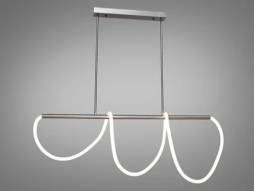 Шланг люстра лед в офіс з серії "Роуплайт" потужністю 32W, хром - фото 1