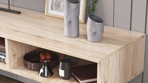 Тумба под ТВ Невада Ferrum-decor 45x100x38 Черный металл ДСП Дуб Сан-Марино 16 мм (FRD-106724) - фото 2